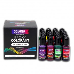 Set Tintes para Resina Epoxi Semitransparentes - 16x10 ml.