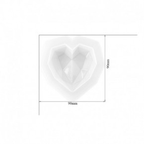 Molde para resina epoxi con forma de  CORAZON 90 mm DJ-16 2
