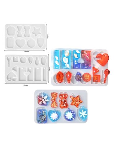 Molde de Silicona Colgantes 140mm - Accesorios en Resina Epoxi (DJ-740)