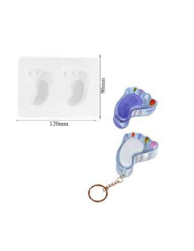 Molde de Silicona Pie 90mm - Molde Flexible para Resina Epoxi (DJ-238)