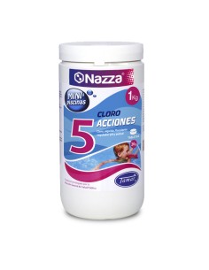 Cloro 5 acciones mini piscina 1kg.